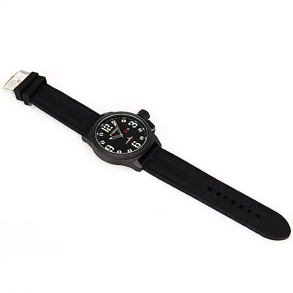 Curren Men's Watch with Silicone Band (Black 5cm Dial) - CUR019 - Image 3