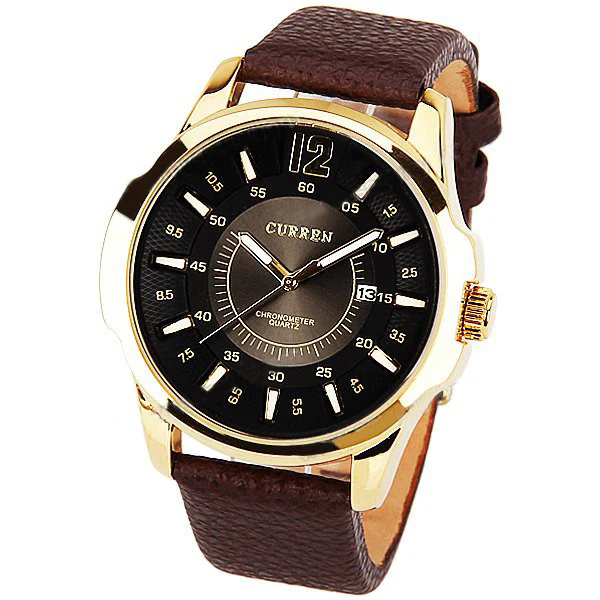 Curren Men's Watch with Leather Band (Black 4,8cm Dial) CUR021 - Image 3