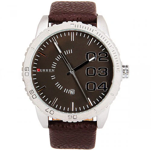 Curren Men's Watch with Leather Band (Brown 5.2cm Dial) - CUR036 - Image 3