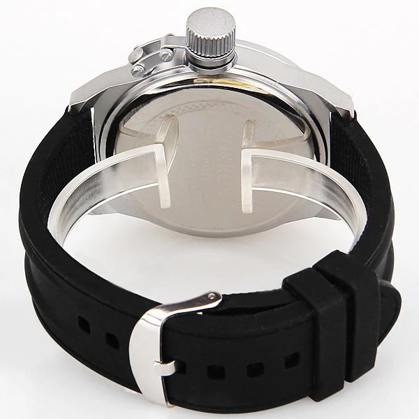 Curren Men's Watch with Silicone Band (Black 5.7cm Dial) - CUR040 - Image 3