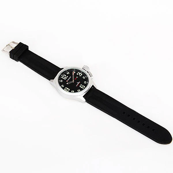 Curren Men's Watch with Silicone Band (Black 5.7cm Dial) - CUR040 - Image 4