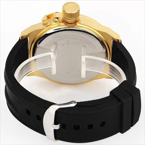 Curren Men's Watch and Silicone Band (Black 5.7cm Dial) - CUR043 - Image 4