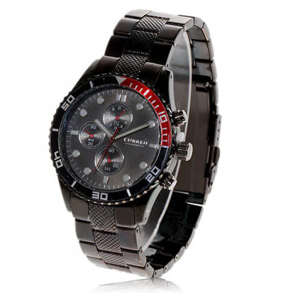 Curren Men's Black Stainless Steel Chronograph (Black 4.5cm Dial) - CUR062 - Image 4