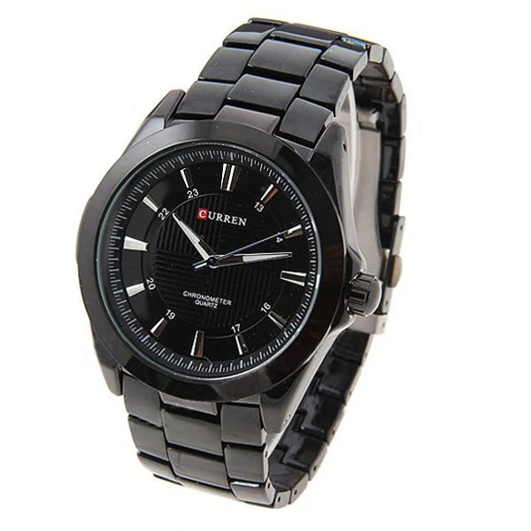 Curren Men's Black Stainless Steel Waterproof Watch (Black 5.2cm Dial) - CUR093 - Image 3