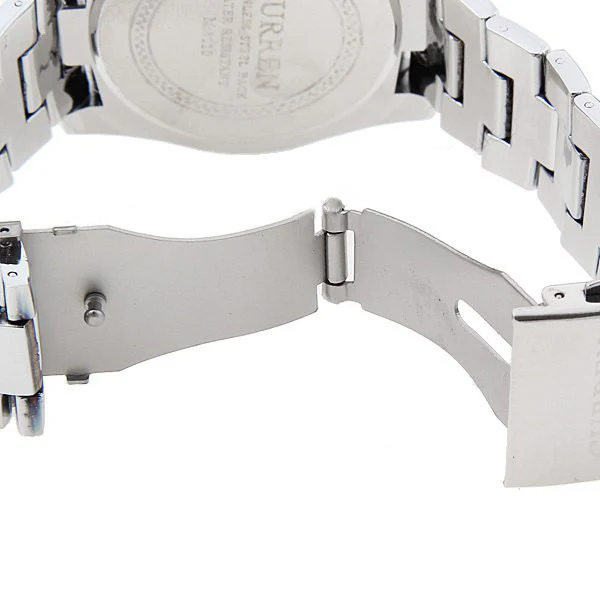 Curren Quartz Men's Stainless Steel Watch with Black Accent  (White 5.2cm Dial) - CUR095 - Image 4