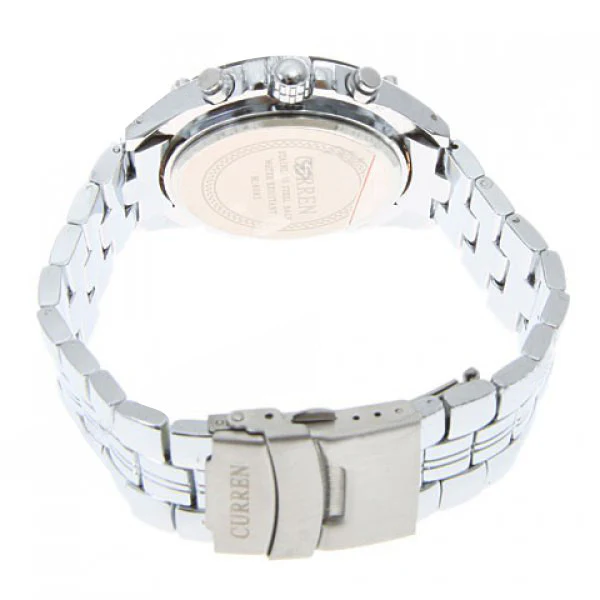 Curren Quartz Men's Stainless Steel Waterproof Chronograph (Black 4.6cm Dial) - CUR103 - Image 3