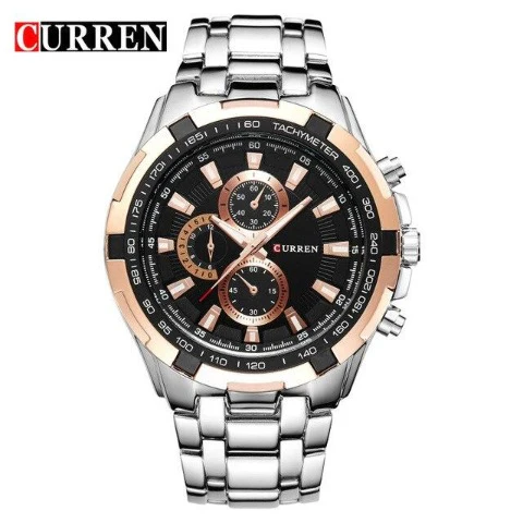 Curren Men's Black Stainless Steel Chronograph with Copper Accents (Black 5cm Dial) - CUR106 - Image 10