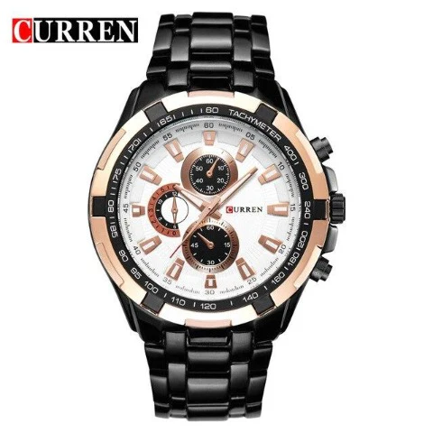 Curren Men's Black Stainless Steel Chronograph with Copper Accents (Black 5cm Dial) - CUR106 - Image 13