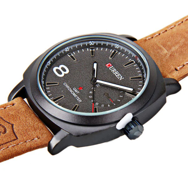 Curren Unisex Watch with Leather Band (Black 4.5cm Dial ) - CUR110 - Image 3