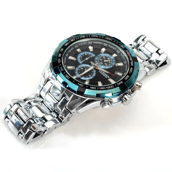 Curren Men's Stainless Steel Chronograph (Black 4.5cm Dial) - CUR111 - Image 3