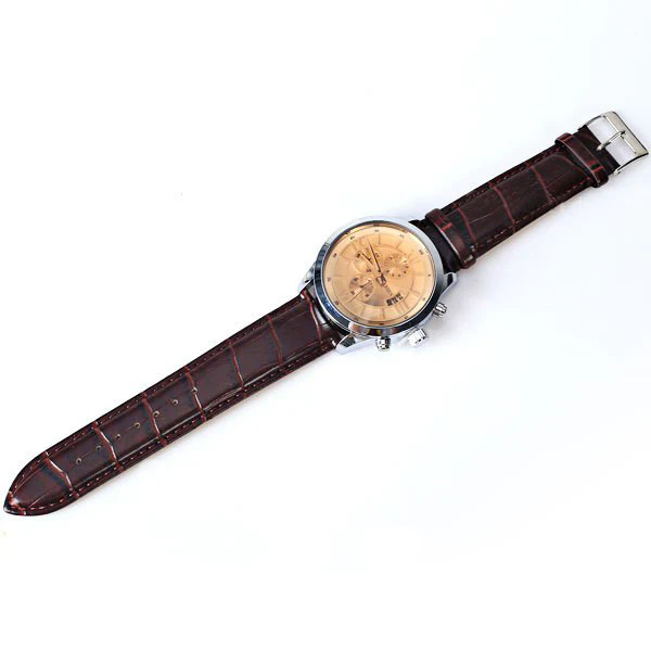 Curren Men's High Fashion Chronograph with Leather Band (Amber 4cm Dial) - CUR113 - Image 3