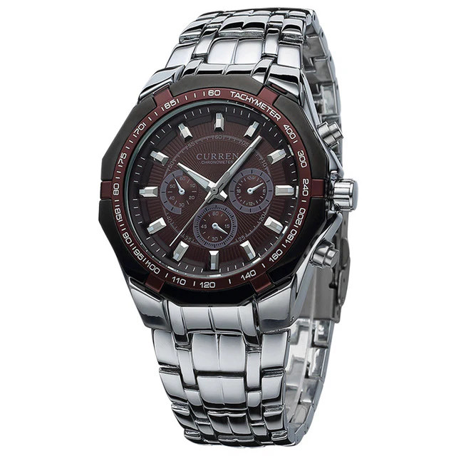 Curren Men's Stainless Steel Waterproof (Red 4.4cm Dial) - CUR118 - Image 5